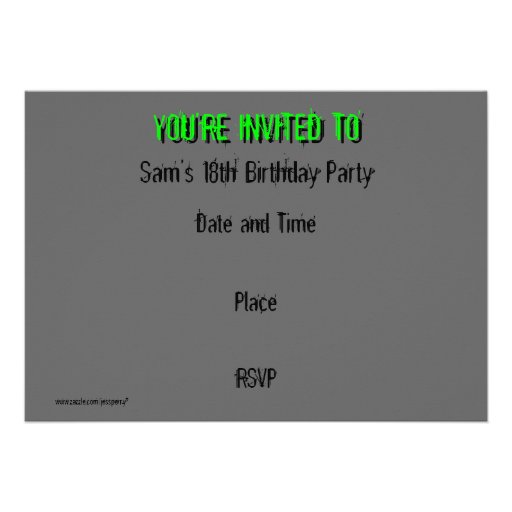 Sound Green Dark 'PARTY' invitation