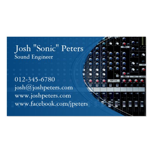 Sound Mixing Console Blue Business Card