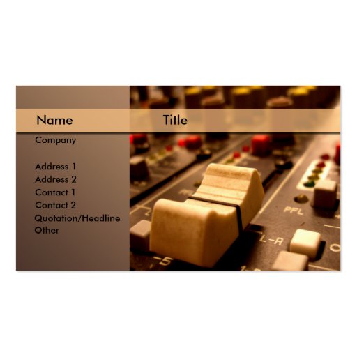 Sound  music  producer  mixer business card templates (front side)