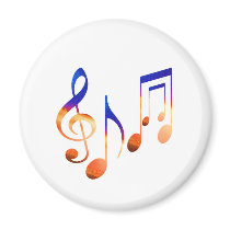 Sound of Music - Dancing Symbols Fridge Magnet