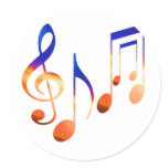Sound of Music - Dancing Symbols Round Sticker