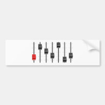 Sound or video control board Sliders or faders Bumper Sticker