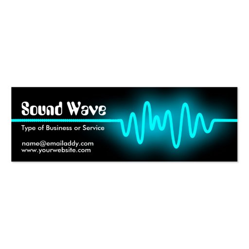 Sound Wave - Blue and Black Business Cards (front side)