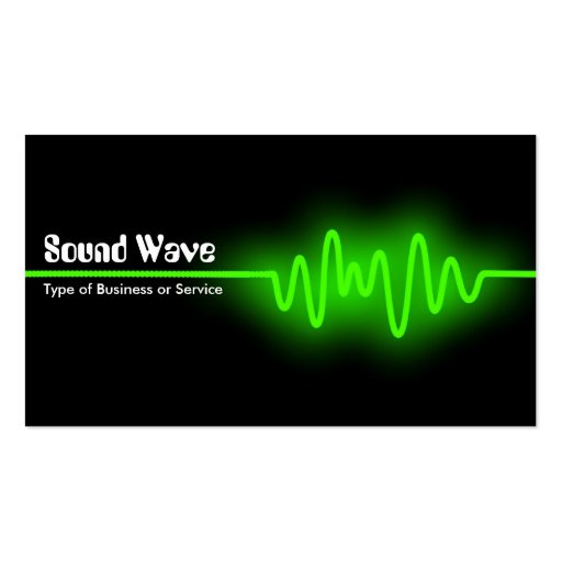 Sound Wave - Green and Black Business Card (front side)