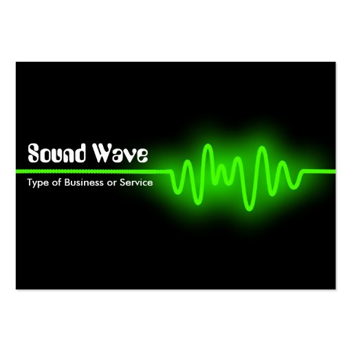Sound Wave - Green and Black Business Card Template (front side)