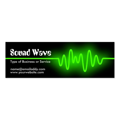 Sound Wave - Green and Black Business Card Templates (front side)