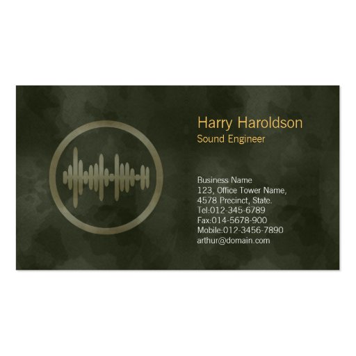 Sound Wave Icon Sound Engineer Business Card (front side)