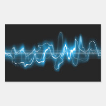 Sound Wave Rectangular Stickers