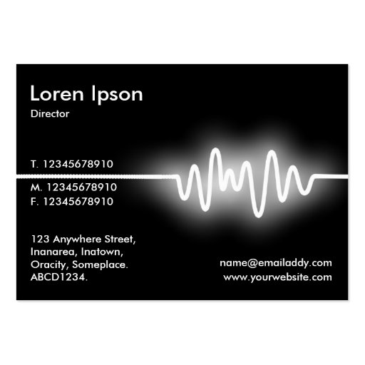 Sound Wave - White and Black Business Card (back side)