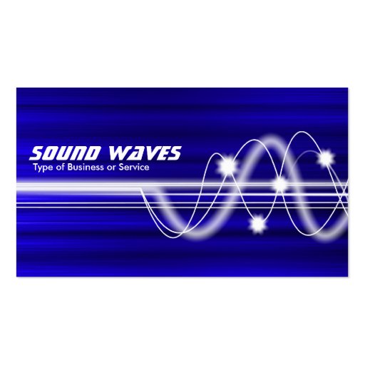 Sound Waves - Blue Brushed Texture Business Card Template (front side)