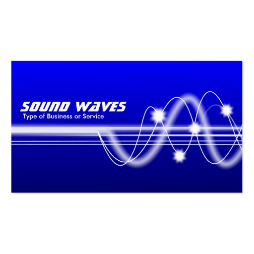 Sound Waves - Blue Shaded Business Card Templates (front side)