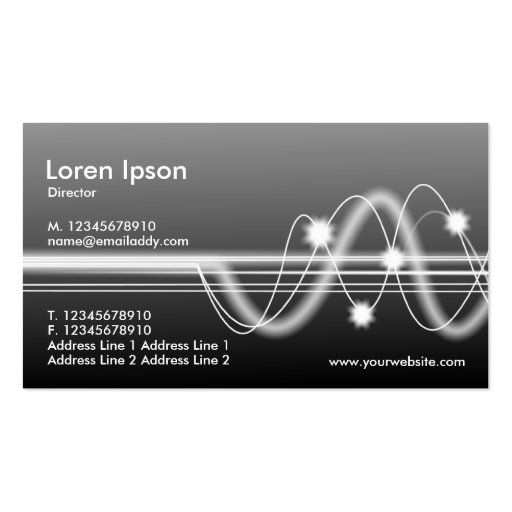 Sound Waves - Gray Shaded Business Card Template (back side)