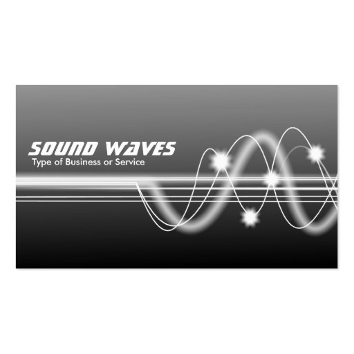 Sound Waves - Gray Shaded Business Card Template (front side)