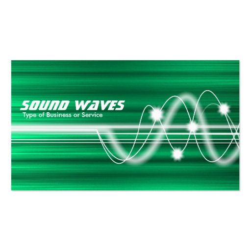 Sound Waves - Green Brushed Texture Business Cards (front side)