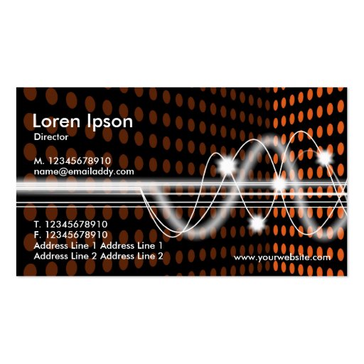 Sound Waves - Spot Corner - Orange Business Card (back side)