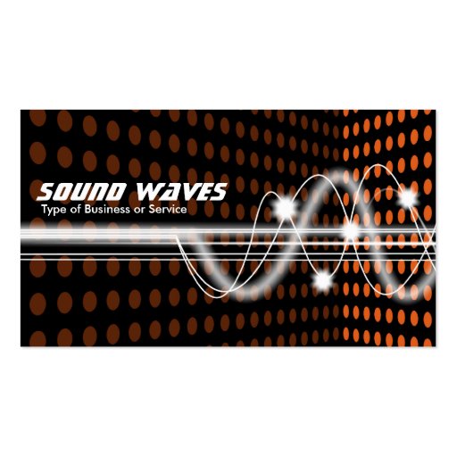 Sound Waves - Spot Corner - Orange Business Card (front side)