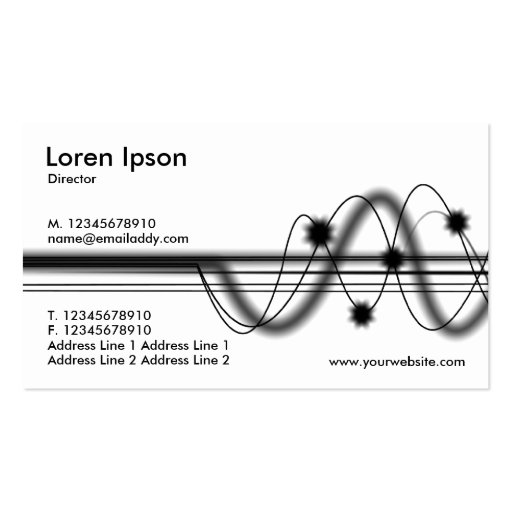 Sound Waves - White Anti-Matter Business Card Templates (back side)
