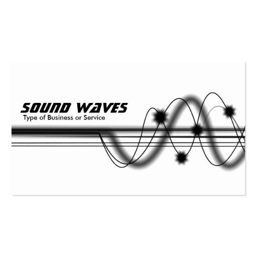 Sound Waves - White Anti-Matter Business Card Templates