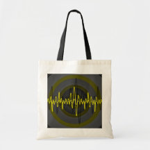 Sound Yellow Dark budget tote bag