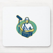 soundman worker with microphone retro mousepad