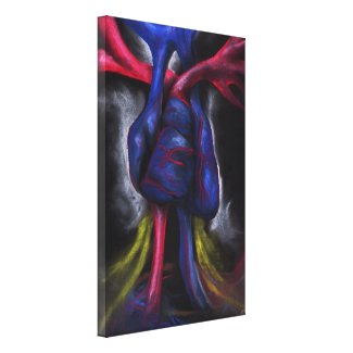 Sounds Of A Blue Heart Original Art Wrapped Canvas Gallery Wrapped Canvas