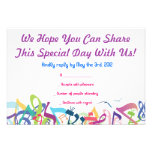 SOUNDS OF THE TORAH Bat Bar Mitzvah Reply Card Personalized Announcement
