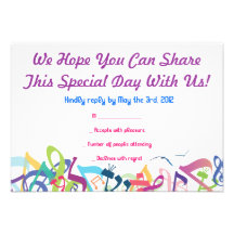 SOUNDS OF THE TORAH Bat Bar Mitzvah Reply Card Personalized Announcement