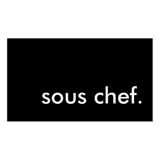 sous chef. business card templates (front side)