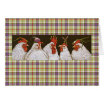 Sous Chefs at the Vegan Cafe'  on plaid card