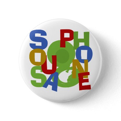 Sousaphone Scramble pinback buttons
