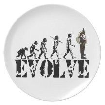 Sousaphone Tuba Tubas Evolution Musical Art Dinner Plates