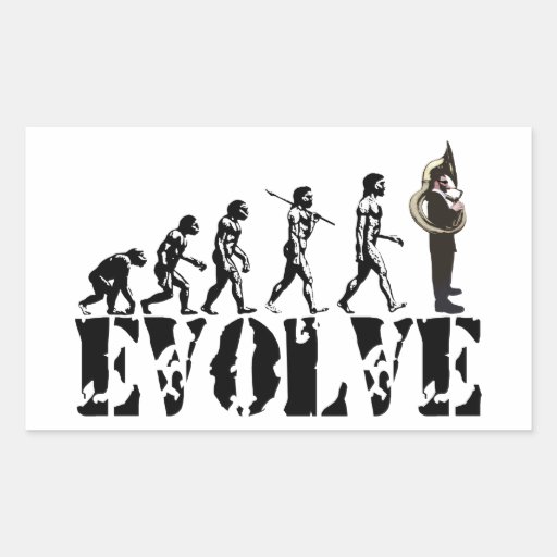 Sousaphone Tuba Tubas Evolution Musical Art Rectangular Stickers