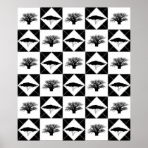 South Africa - Acacia and Baobab trees posters