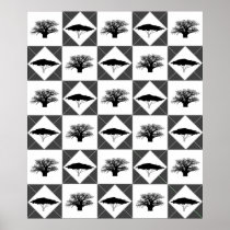 South Africa - Acacia and Baobab trees posters