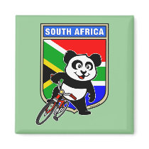 South Africa Cycling Panda magnets by cuteunion South Africa Cycling Panda magnets