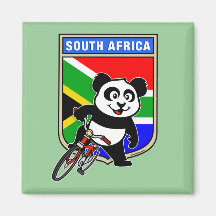 South Africa Cycling Panda Magnets