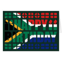 South Africa Flag Birthday Card