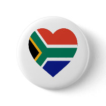 South Africa Flag Heart buttons