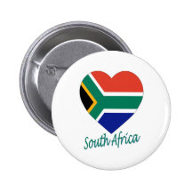 South Africa Flag Heart Pin