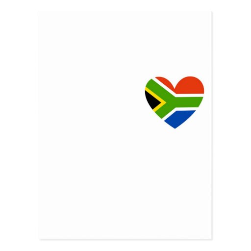 South Africa Flag Heart Postcard Zazzle 5269