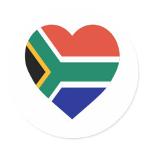 South Africa Flag Heart stickers