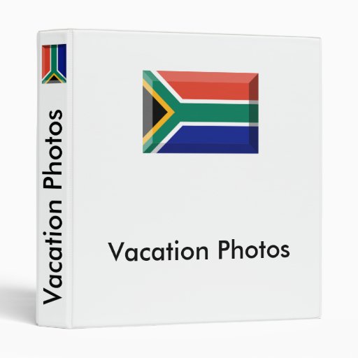 South Africa Flag Jewel Vinyl Binder