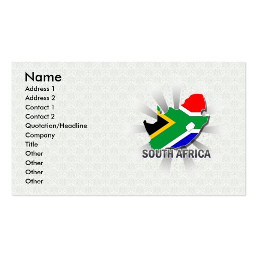 South Africa Flag Map 2.0 Business Card (front side)