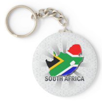 South Africa Flag Map 2.0 Keychains