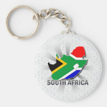 South Africa Flag Map 2.0 Keychains