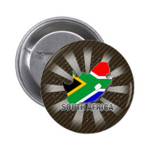 South Africa Flag Map 2.0 Pinback Buttons