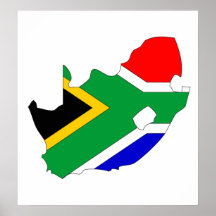 South Africa Flag Map full size Posters