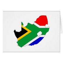 South Africa flag map Greeting Card