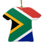 South Africa Flag on Ceramic T Shirt Pendant
