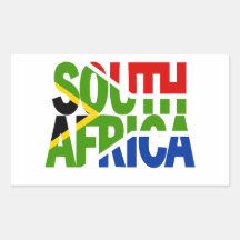 South Africa + flag Rectangle Sticker